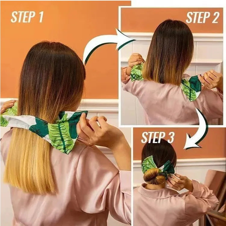 New Printed Magic Disc Hair Dryer TikTok's Popular Twist Hair Device Lazy Butterfly Bow Solid Color Hair Straightener