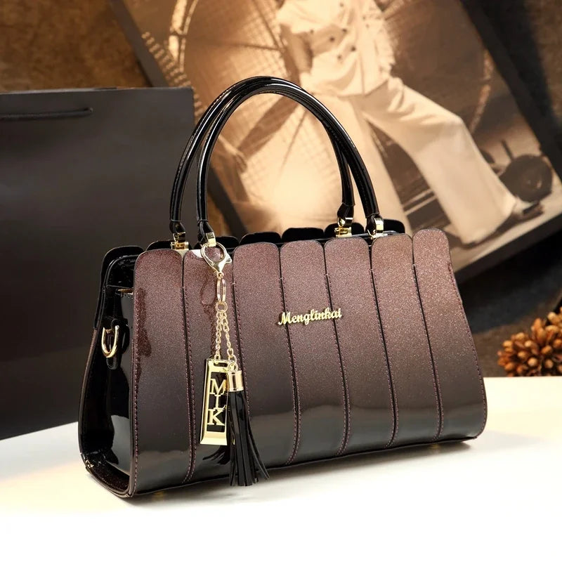 Fashion Atmospheric Patent Leather Messenger Bag Handbag Women Shoulder  High Quality Casual Tote Ladies