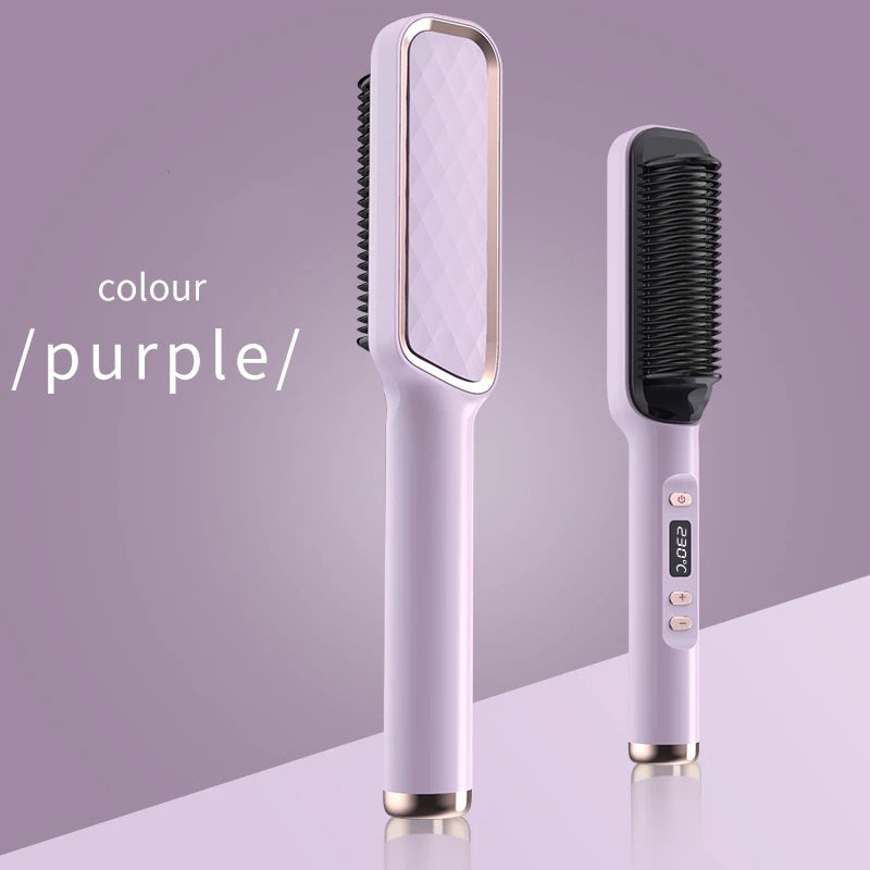 Electric Multifunctional Straight Hair Straightener Comb Hot Comb Negative Ion Anti-Scalding Styling Tool Straightening Brush
