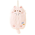Cute Cartoon Tanuki Hanging Towel Coral Velvet Hair Does Not Lose Thick Cloth Kitchen Bathroom Absorbent Towels