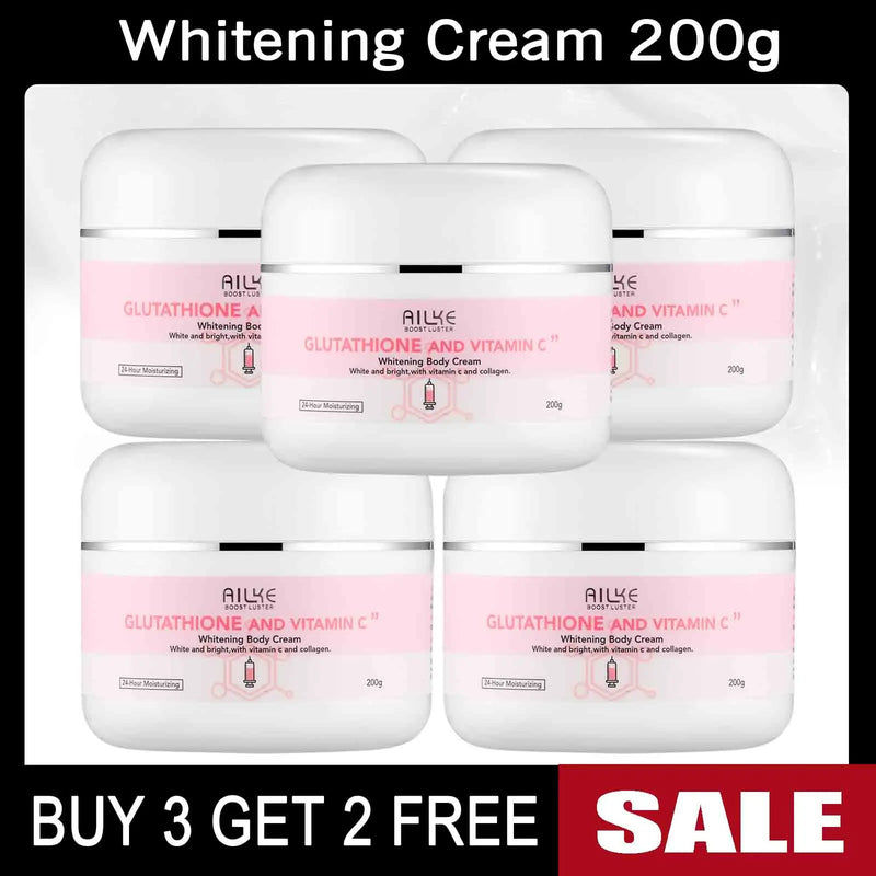 AILKE Whitening Remove Black Spots Facial Skin Care Lotion Moisturizing Cream Body Glutathion Vitamin C Black Skin Face New Set