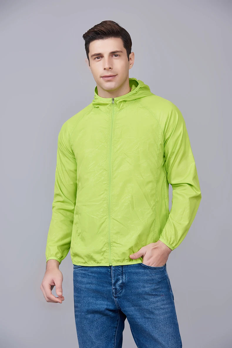 JNLN Men Women Waterproof Hiking Jackets Quick Dry Camping Windbreaker Unisex Outdoor Trekking Raincoat Anti UV Packable Clothes