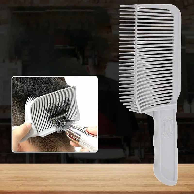 【Hot sales】New Clipper Comb MEN'S STYLING Flat Hair Comb Curved V-shaped Barber Comb Positioning Gradient Detangling Hair Magic