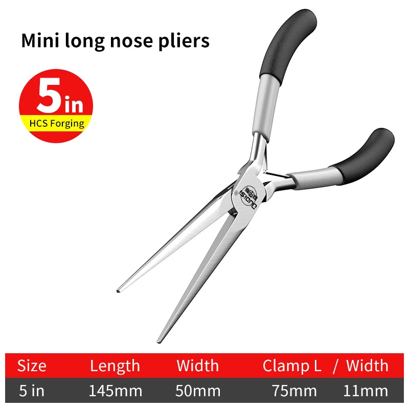 Multi-function Mini Pliers Pointed Mouth Beveled Mouth Steel Wire Long Mouth Top Cutting Pliers Set Hand DIY Tools 5inch