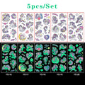 Luminous Tattoo 5 10pcs/Set Temporary Tattoos Mermaid Licorne Children Stickers for Kids Pokemon Tattoo Tattoo for Kids Unicorn