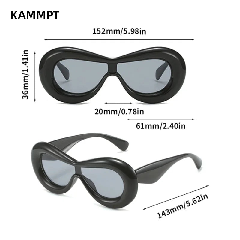 KAMMPT New in Oval Sunglasses for Men Women 2022 Fashion Retro Brand Design Shades Eyewear Female Candy Color Goggle Sun Glasses