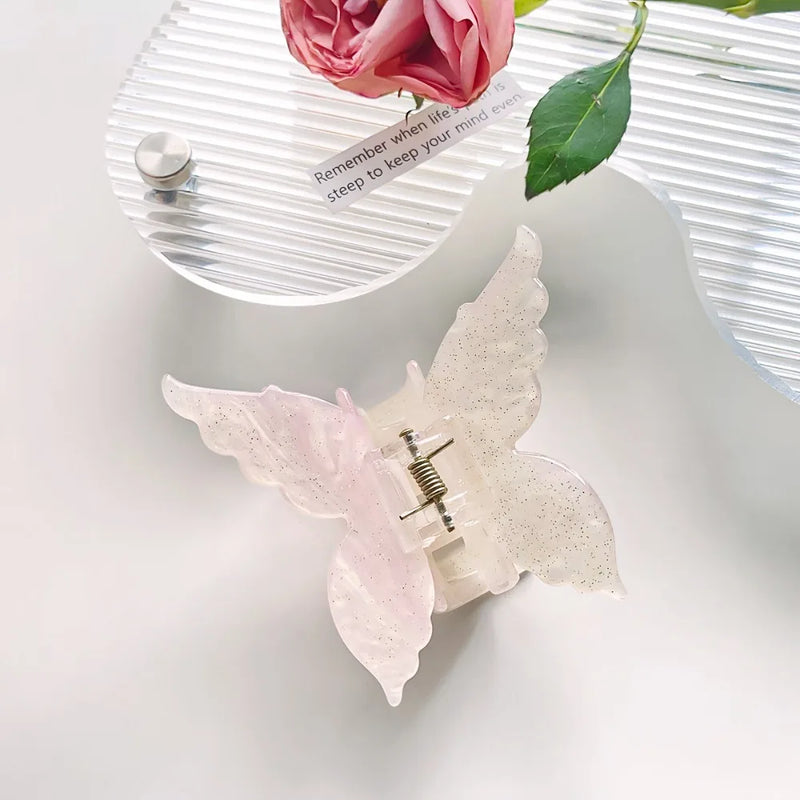 1PC 2024 New Butterfly Hair Claw Sweet French Acetate Fiber Hair Clamps Colorful Hair Decorate Long Hair Accessories Hair Clip
