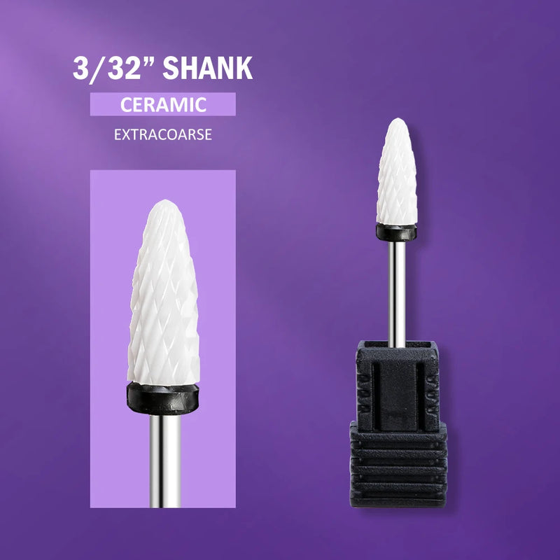 LadyMisty Ceramic Tungsten Nail Drill Bit Milling Cutter For Manicure Pedicure Nail Files Buffer Nail Art Equipment Accessory