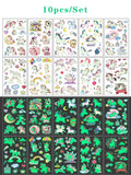 Luminous Tattoo 5 10pcs/Set Temporary Tattoos Mermaid Licorne Children Stickers for Kids Pokemon Tattoo Tattoo for Kids Unicorn