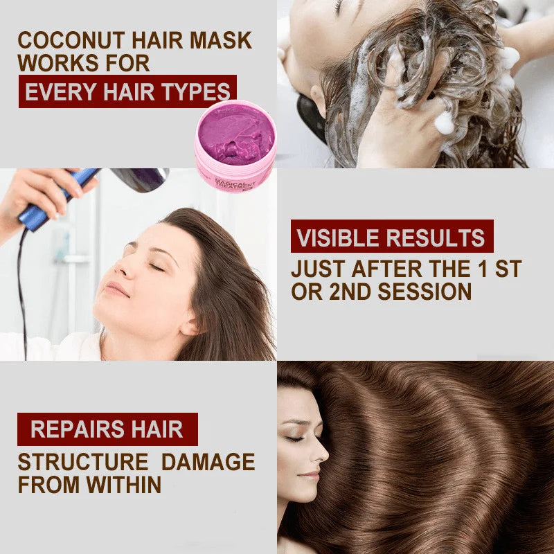 Keratin Collagen Hair Mask Magical Straighten Repair Dry Frizzy Damaged Treat Cream Pro Soft Smooth Shiny Deep Moisturizing Care