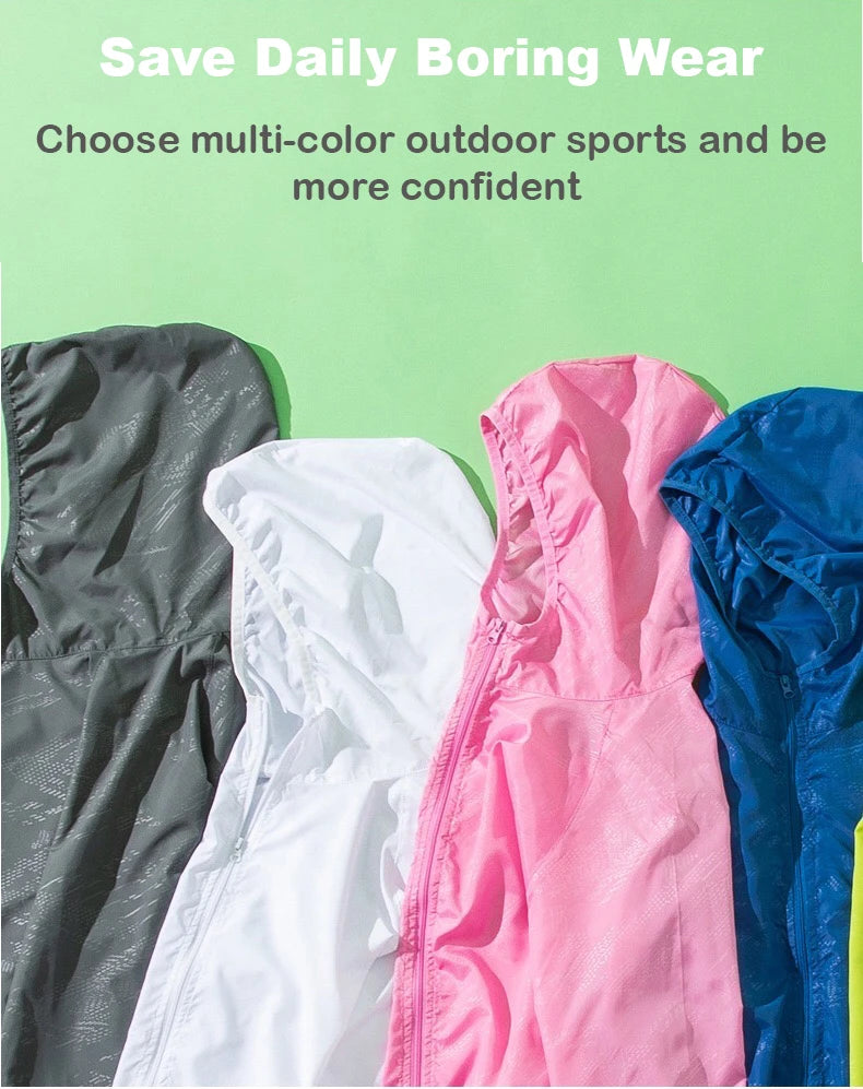 JNLN Men Women Waterproof Hiking Jackets Quick Dry Camping Windbreaker Unisex Outdoor Trekking Raincoat Anti UV Packable Clothes
