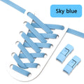 No Tie Shoe laces Press Lock Shoelaces without ties Elastic Laces Sneaker Kids Adult 8MM Widened Flat Shoelace for Shoes