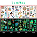 Luminous Tattoo 5 10pcs/Set Temporary Tattoos Mermaid Licorne Children Stickers for Kids Pokemon Tattoo Tattoo for Kids Unicorn