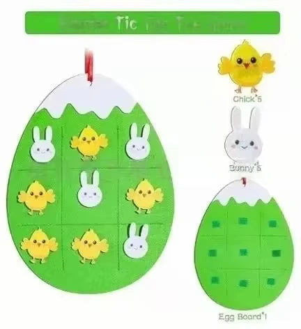 Diy Felt Bunny Creative Puzzle Wall Stickers Kids Tic Tac Toe Wall Sticker Toys Holiday Bunny Hanging Felt Easter Bunny