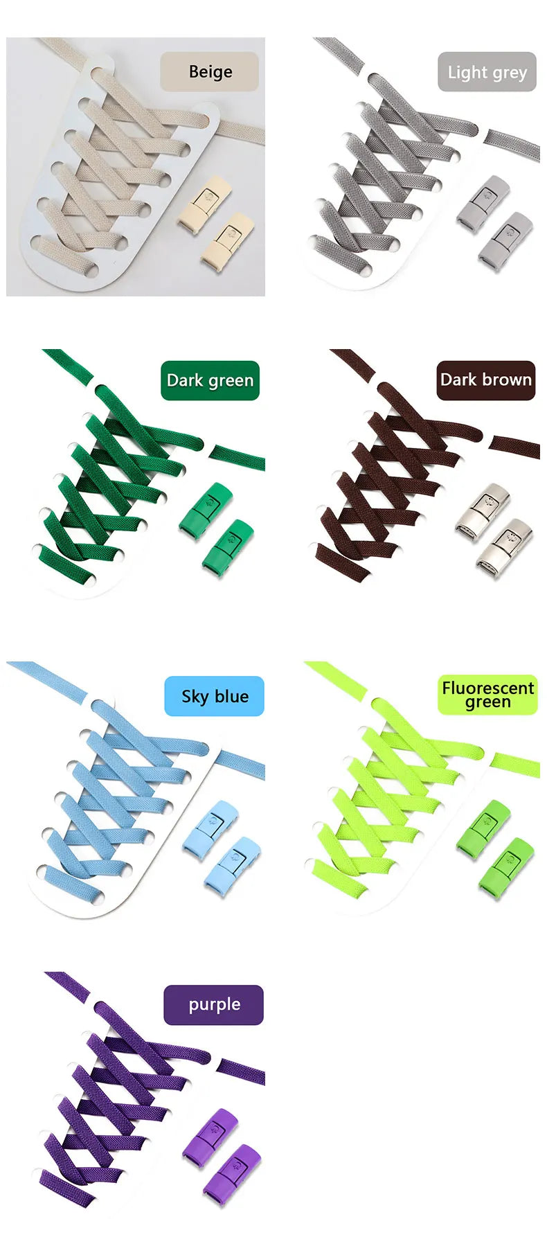 No Tie Shoe laces Press Lock Shoelaces without ties Elastic Laces Sneaker Kids Adult 8MM Widened Flat Shoelace for Shoes