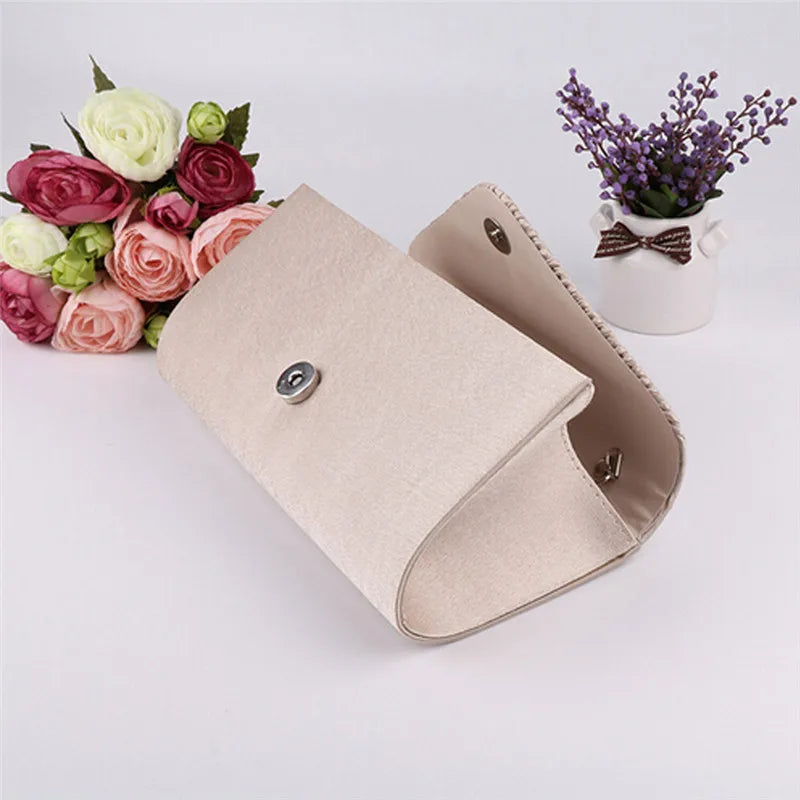 Women Evening Bag Satin Bridal Diamante Rhinestone Clutches For Women Wedding Party Envelope Crossbody Bags