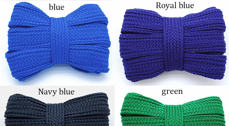 1 Pair 20mm Wide Thickened Flat Monolayer Colored High Quality Soft Laces Board Shoes Canvas Shoes For Sneakers Sports Shoelaces