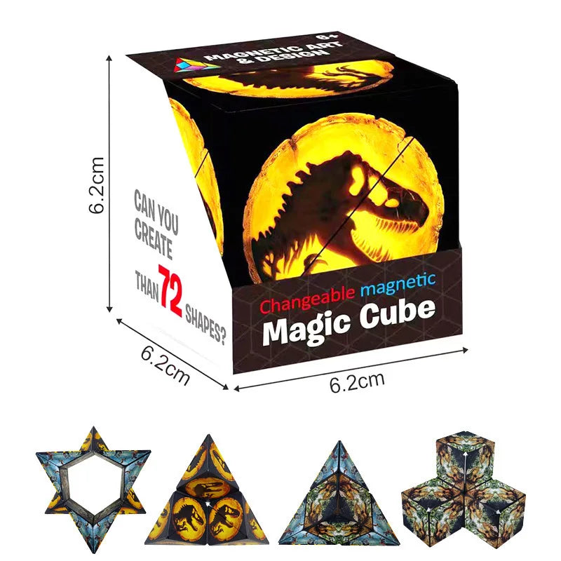 NEW Geometric Variable Magnetic Cube 3D Decompression Thinking Training Children's Puzzle Puzzle Cube Decompression Toys