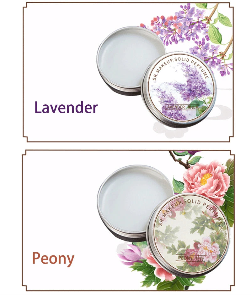 Woman Lavender Solid Perfume Portable Solid Balm Fresh Elegant Long-lasting Fragrances Cream Plant Flower Body Aroma Deodorants