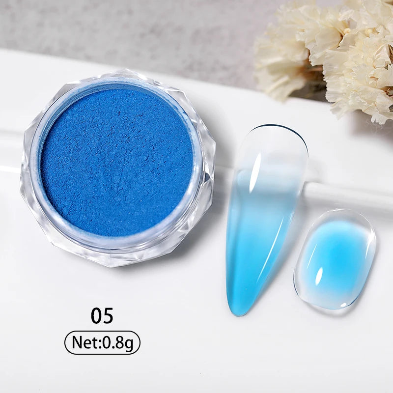 Aurora Pearl White Nails Glitter Dust Chrome Moonlight White Rubbing on Powder Shell Mirror Pigment Nail Art Supplies Decoration