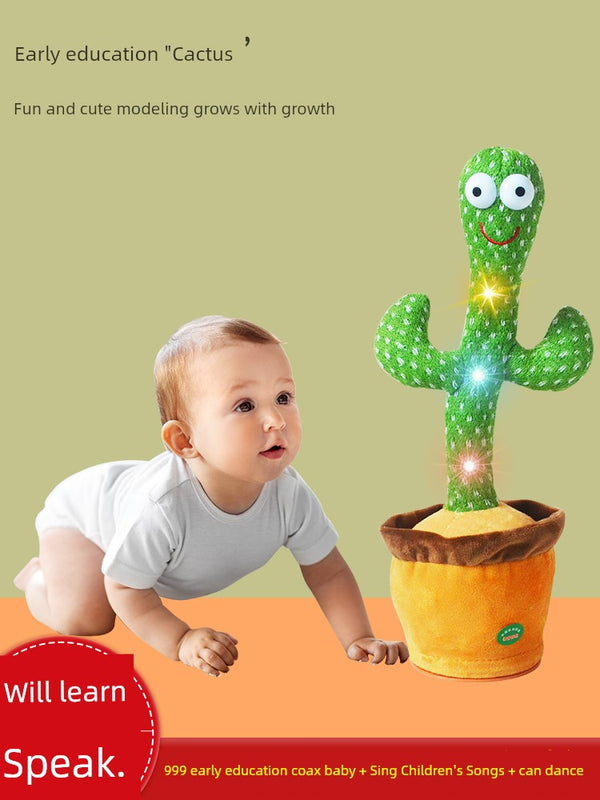 Cactus Toys Learn to Speak and Sing and Dance Sand Carving Dolls Kids Music Coax Baby Repeat Reading Comfort