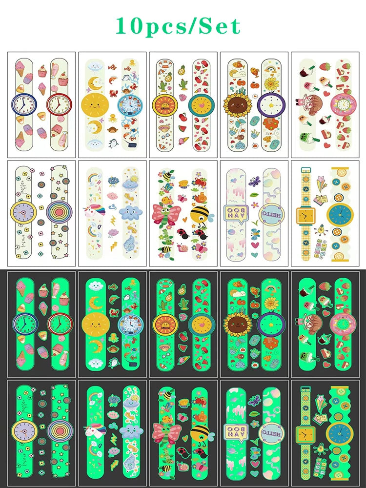 Luminous Tattoo 5 10pcs/Set Temporary Tattoos Mermaid Licorne Children Stickers for Kids Pokemon Tattoo Tattoo for Kids Unicorn