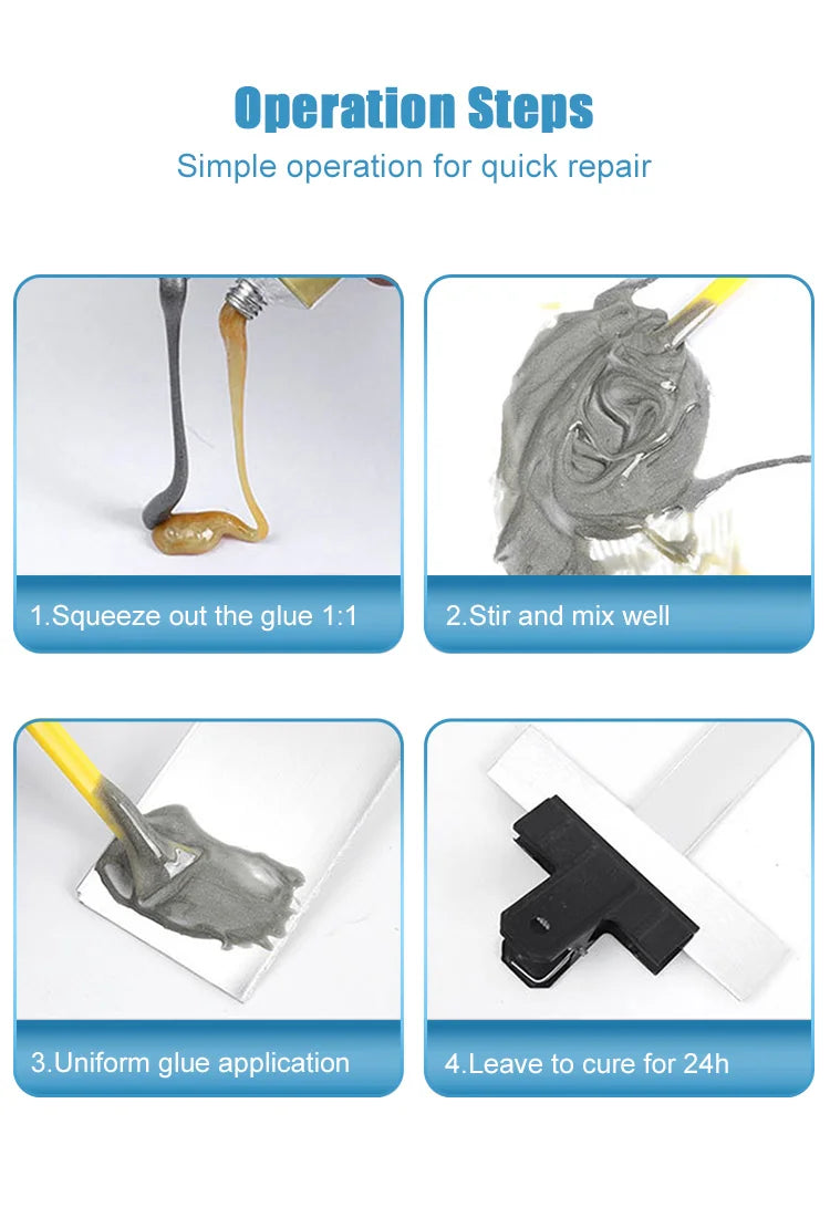 Cold Welding Glue Metal Repair Adhesive Heat Resistance AB Sealant High Strength Magic Plastic Repair Casting Adhesive Agent