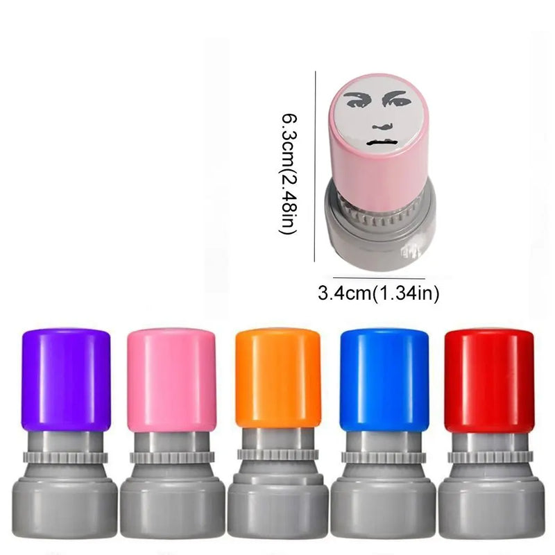 Creative Novetly Face Memes Seal Stamp Self-Inking Prank Trick Funny Seal Stamp DIY Engraved Printing Toys Decorative