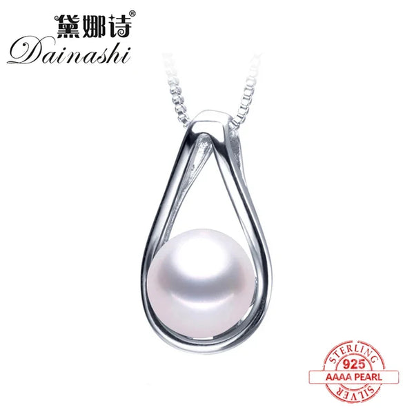 2024 New Freshwater Pearl Simple Fashion Necklace  High Quality Pendants 925 sterling silver Natural Fine Jewelry Gift For Women