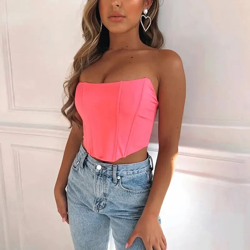 2024 Sleeveless Vest Off Shoulder Velvet Fashion Sexy Corset Crop Tops Vest Female Underwear Backless