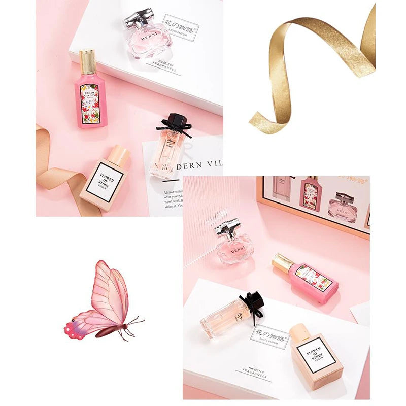 Brand Floral Fragrance Women's Perfume Set Long-lasting Light Fragrance Fresh Charming Kiss Gift Box Flower Of Story Sexy Spray
