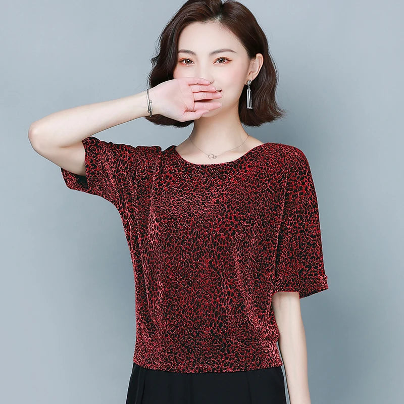 Summer Shirts and Blouses Fashion 2024 Woman Blouses Women's Elegant Shine Glitter Tops Stylish Shiny Sequin Casual Blouse 9197