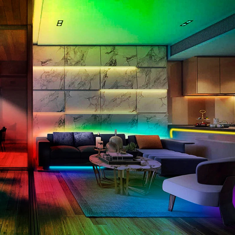 LED Strip Lights RGB APP Control Color Changing Lights with 24 Keys Remote Mode for Room Decoration Bluetooth TV SMD5050 RGB