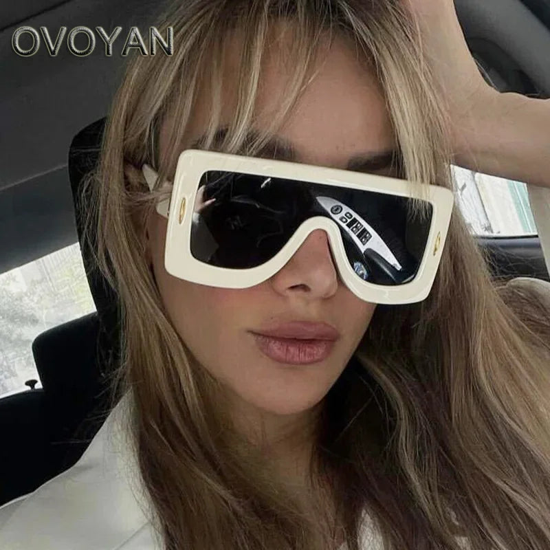 OVOYAN Oversized Sports Sunglasses Women Future Sense Vintage Eyewear Women Punk Outdoor Windproof Glasses Women Gafas De Sol