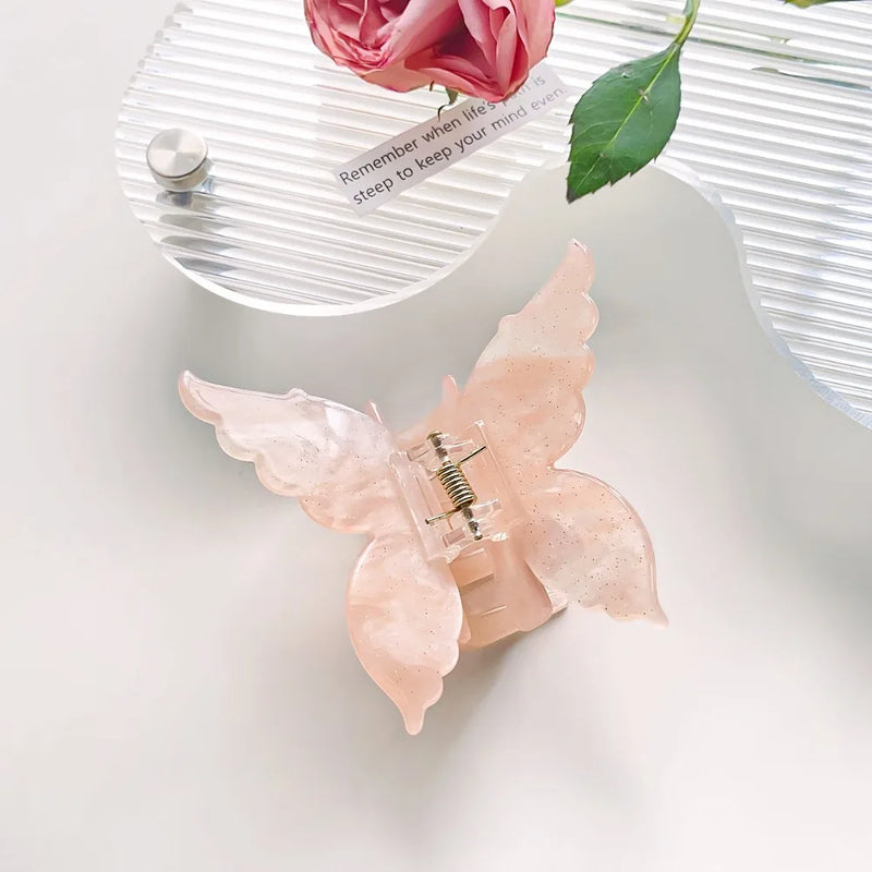 1PC 2024 New Butterfly Hair Claw Sweet French Acetate Fiber Hair Clamps Colorful Hair Decorate Long Hair Accessories Hair Clip
