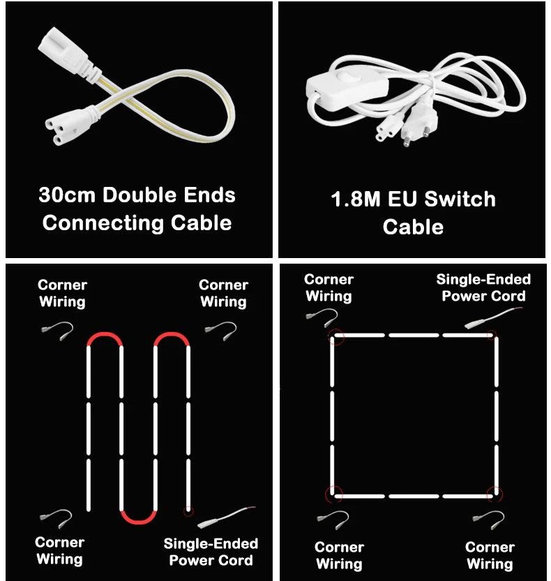 Led Lights A85-220V Under Cabinet Lights For Kitchen 10w 20w Led Tube Bar For Home Bedroom Closets Kitchen Cupboard Indoor Lamps