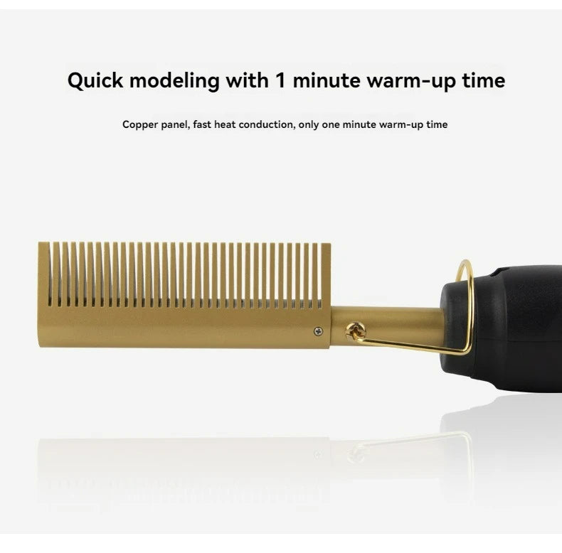 New Multi-functional Electric Copper Hair Straightener Household Hair Straightener Comb Perm Rod Curling and Straightener Rod Wo