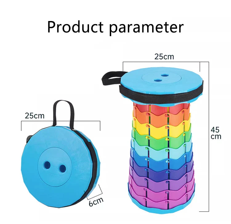 Portable round Folding Chair Accordion Chair Height Adjustment Simple Tool Elephant Swing Playground Queue Chair