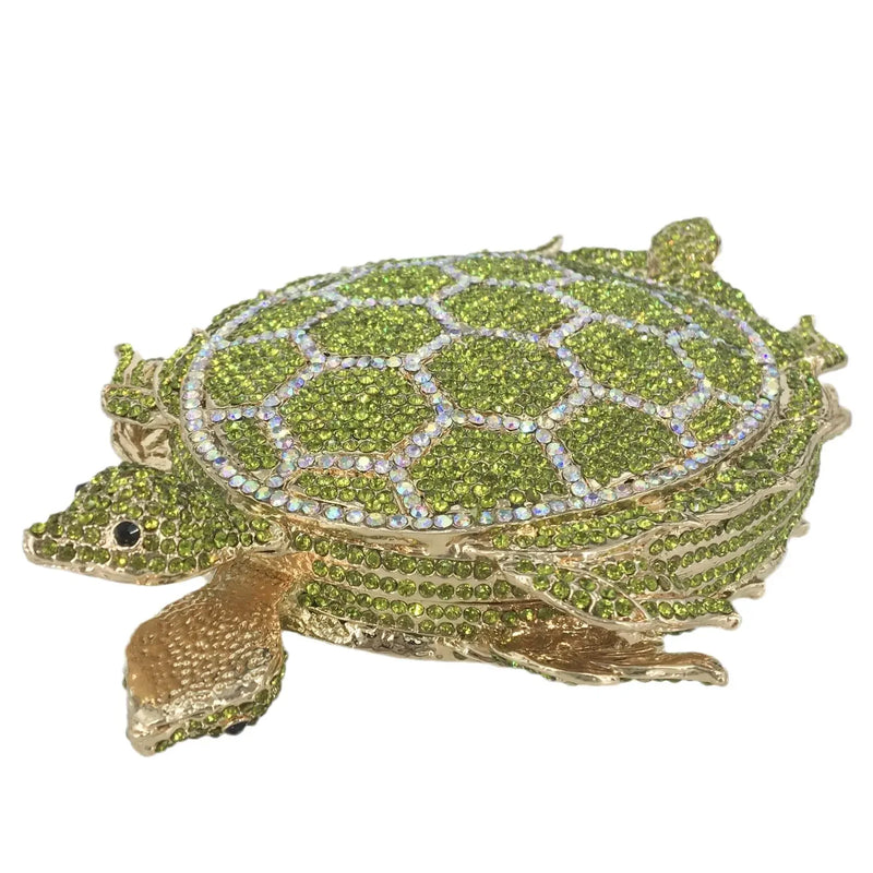 Boutique De FGG (in stock) Turtle Minaudiere Evening Bags for Women Formal Wedding Party Crystal Clutch Purses and Handbags