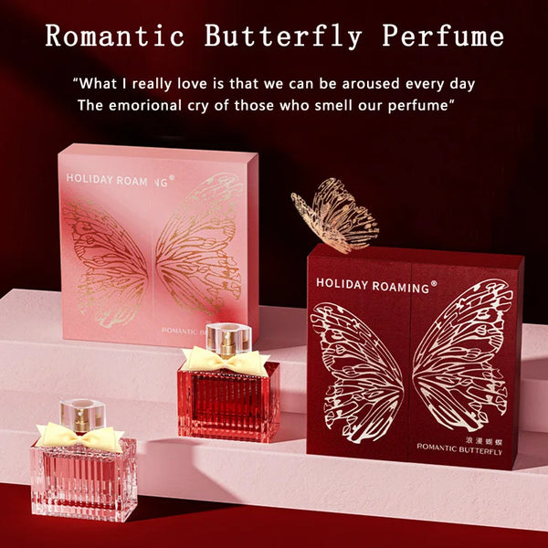 Women Perfume 50ml Butterfly Gift Box Piece Set Fresh Lasting Fragrance Eau De Parfum Natural Plant Floral Scent Holiday Gifts