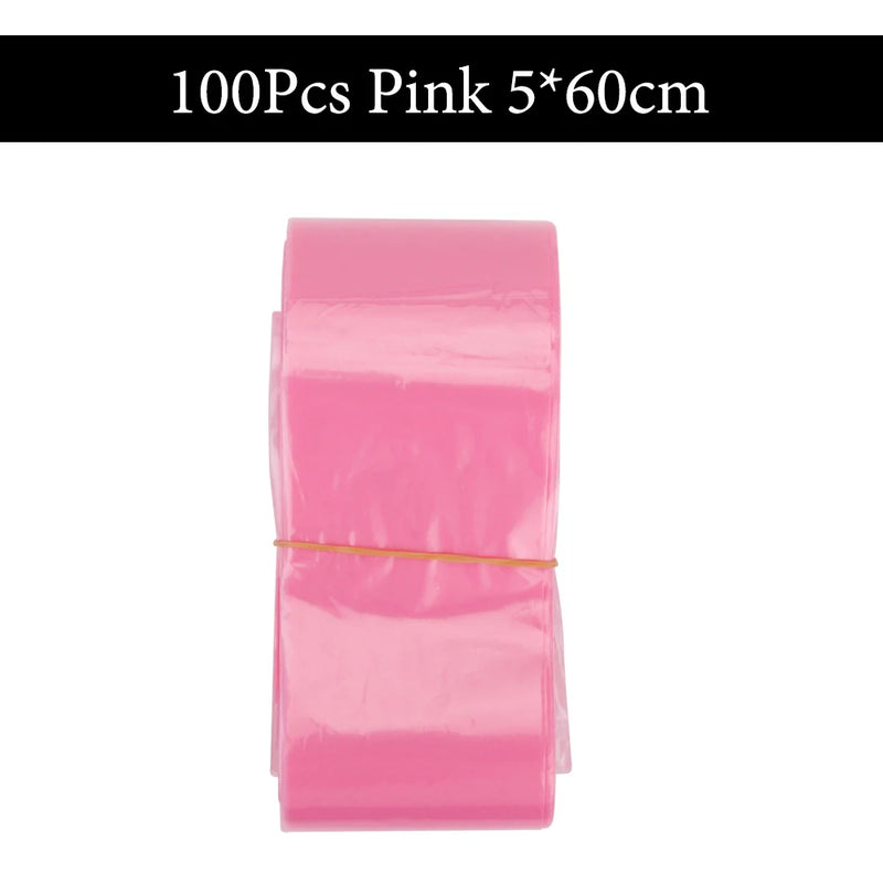 100Pcs Disposable Black/Pink/Blue Tattoo Clip Cord Sleeves Covers Bags Plastic Tattoo Machine Protection Bags Tattoo Accessories