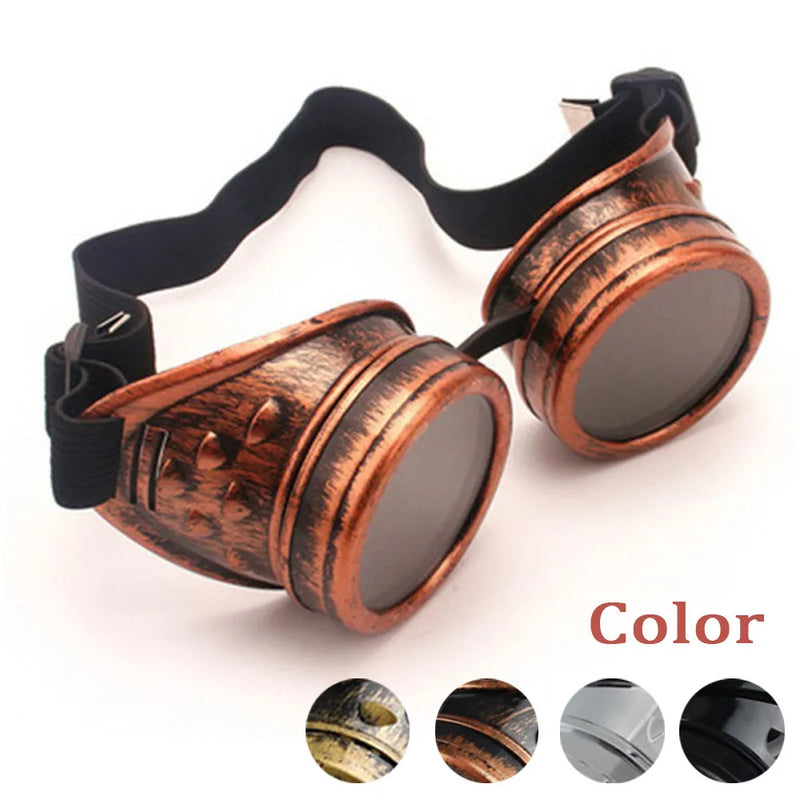 Men Sunglasses Fashion Steampunk Glasses Round Oversized Goggles Welding Punk Glasses Cosplay Brand Designer Colors Lens Shades