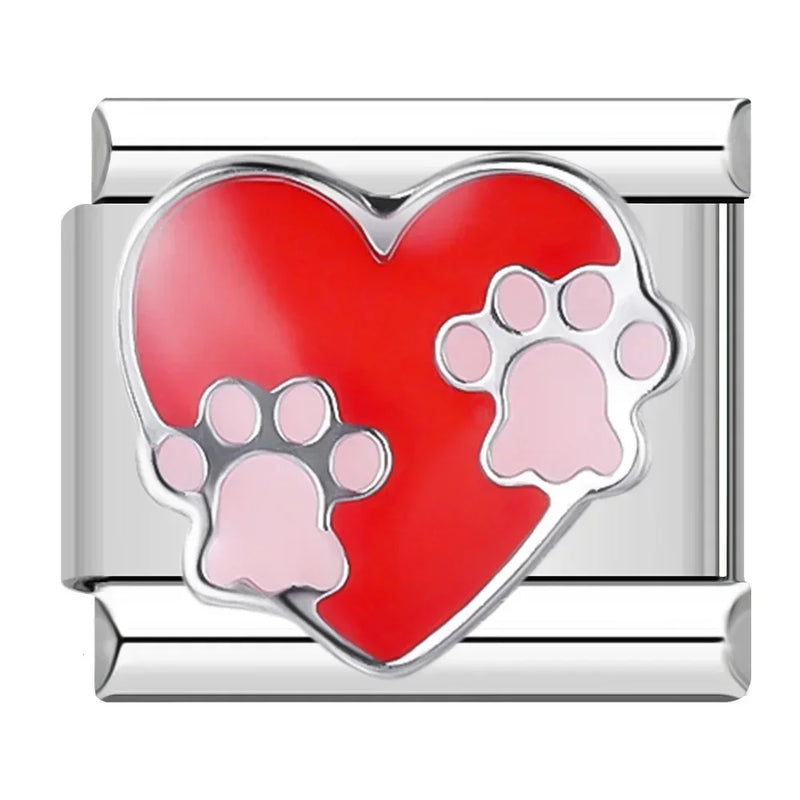 Hapiship Romantic Colour Heart Star Flwoer Tai Chi Italian Charm Links Fit 9mm Stainless Steel Bracelet Jewelry DIY Making DJ597