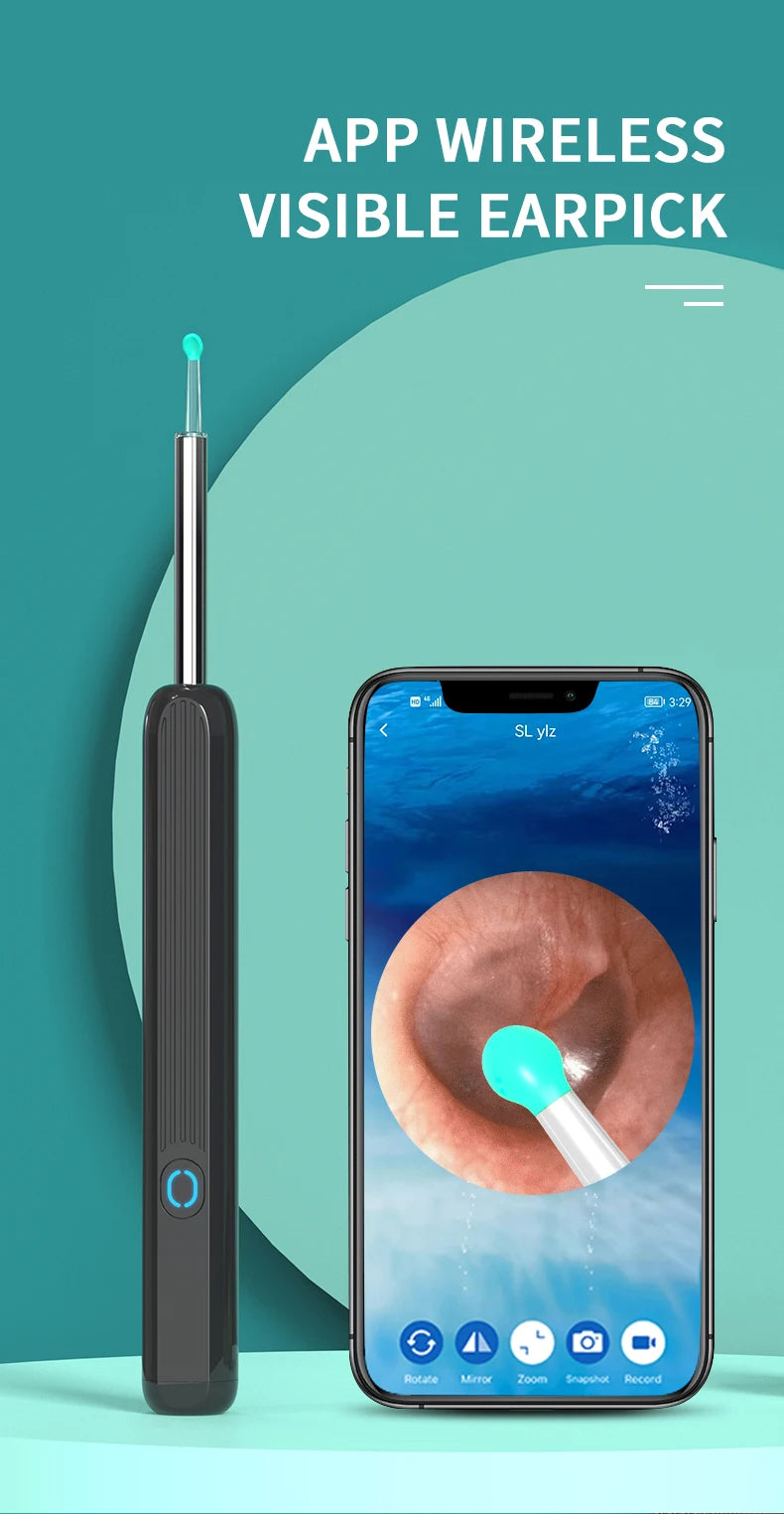 NATFIRE NE3 Ear Cleaner High Precision Ear Wax Removal Tool with Camera LED Light Wireless Otoscope Smart Ear Cleaning Kit