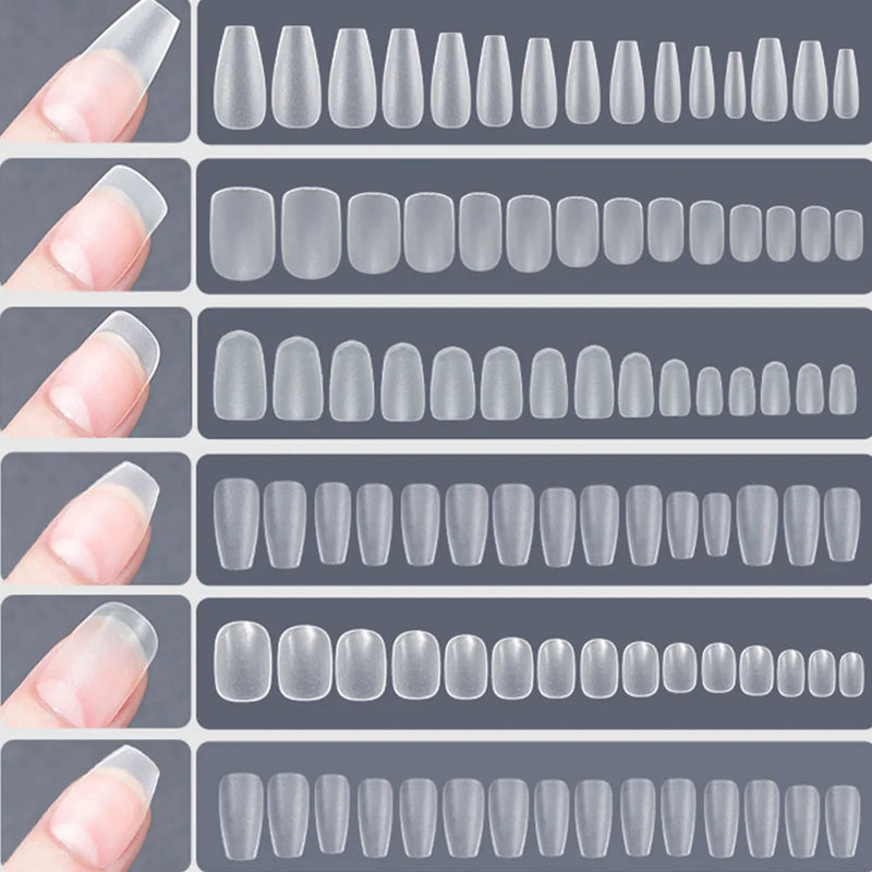 120pcs/bag Matte Press On Nail Tips Soft Full Cover False Nails Oval Almond Sculpted Fake Nail