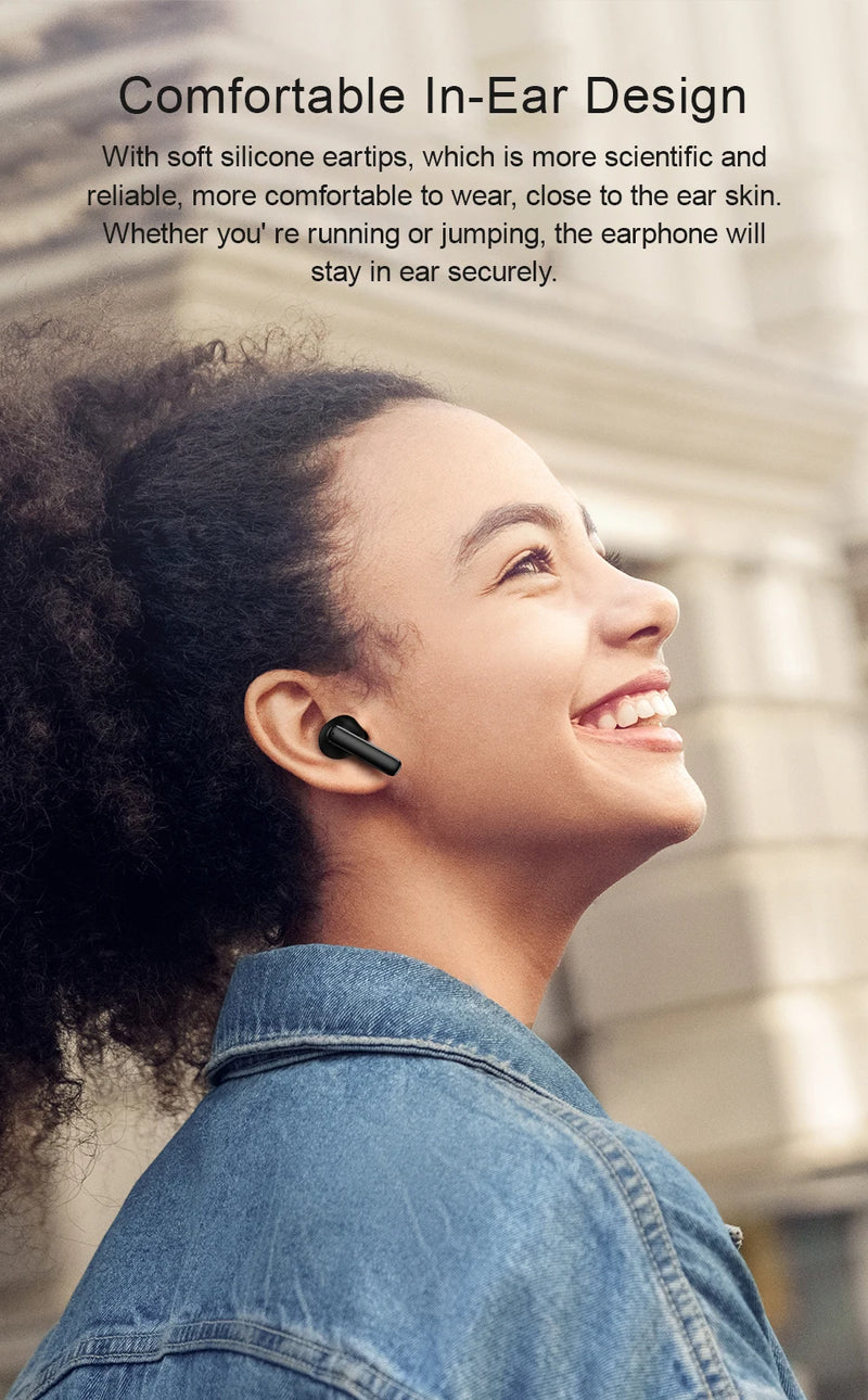 QCY T13 ANC Earphone Bluetooth 5.3 Active Noise Cancellation -28dB Wireless Headphone Fast Charge Earbuds 0.068' Low Latency