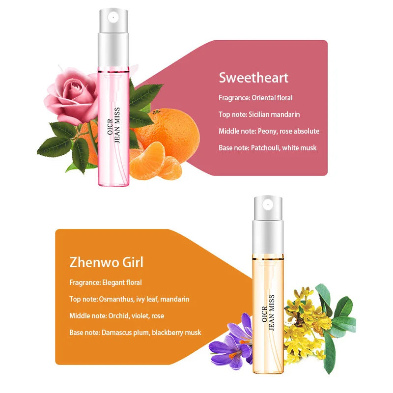 Portable Gilded Perfume Set Original Brand 3ml Floral Fruity Long-lasting Natural Fragrance Compact Portable Women's Body Spray