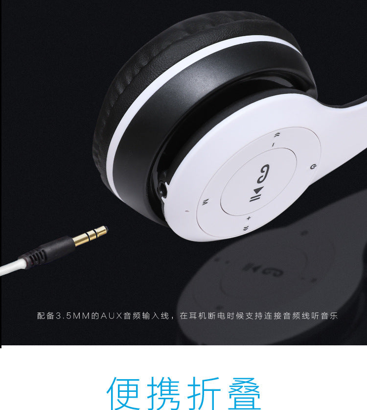 Stereo P47 Headset 5.0 Bluetooth Headset Folding Series Wireless Sports Game Headset for iPhone XiaoMi