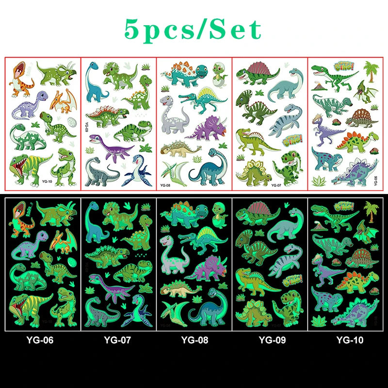Luminous Tattoo 5 10pcs/Set Temporary Tattoos Mermaid Licorne Children Stickers for Kids Pokemon Tattoo Tattoo for Kids Unicorn