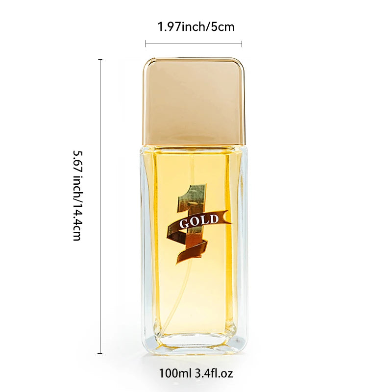 100ML 3.4FL.OZ Men's Perfume, Long Lasting Woody Spicy Notes 1 Billion Cologne, Eau de Parfum, Feronomas Perfume Hombre